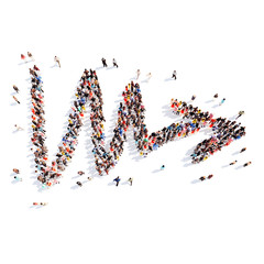 People in the form of arrows.