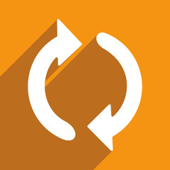 Flat with shadow icon and mobile applacation arrow