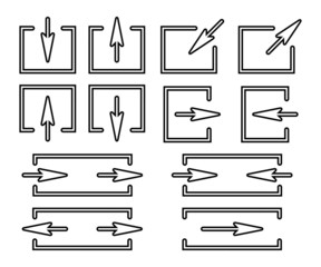Set of silhouettes arrows.