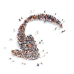 People in the form of arrows.