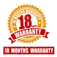 18 Months Warranty Rubber Stamp