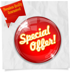 Vector red round Special Offer button