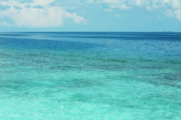 View of beautiful blue ocean water in resort
