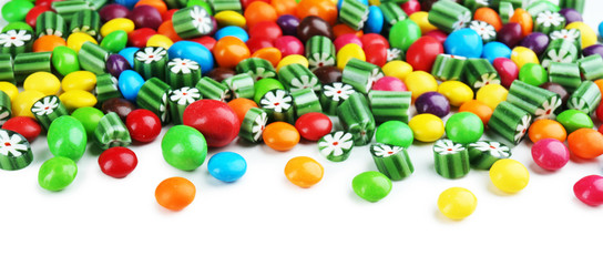 Colorful candies isolated on white