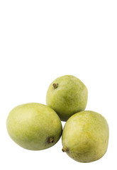 Green mango over wicker background