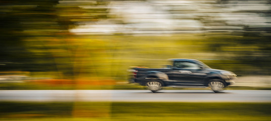Fototapeta na wymiar high speed car in mortion blur