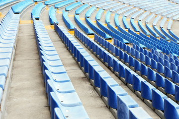 Obraz premium Empty blue seats in stadium