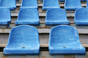 Empty blue seats in stadium