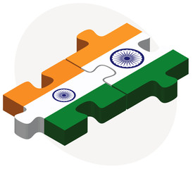 India and India Flags in puzzle