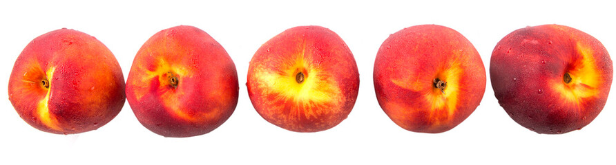 Nectarine fruits over white background