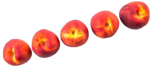 Nectarine fruits over white background