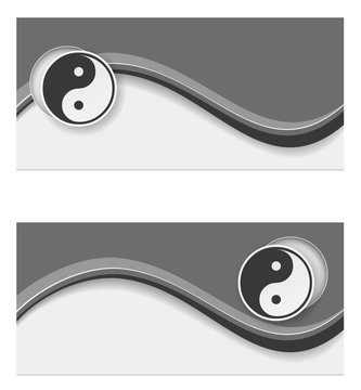 Banner Wave Ying Yang Design