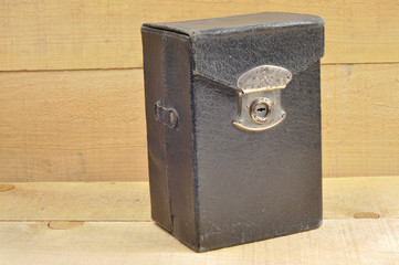 Old black box with lock