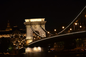 Panorama Budapesztu nocą - obrazy, fototapety, plakaty