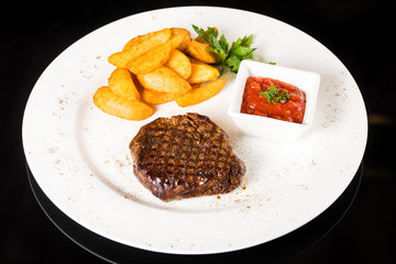 Meat steak with potatoes
