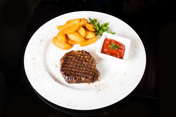 Meat steak with potatoes
