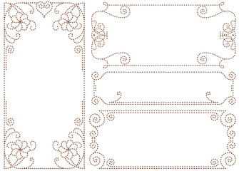Vector abstract ornament labels on different versions
