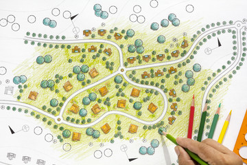 Landscape Designs Blueprints For Resort.