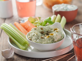 assorted fresh vegetables with dip