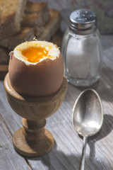 Boiled eggs breakfast table