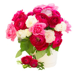 bunch of pink ranunculus flowers