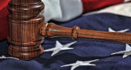 Gavel and flag