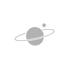 A simple icon of the planet with the satellite.