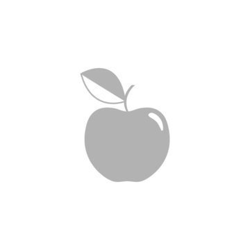 Simple icon apple with a leaf.