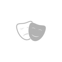 Simple icon funny and sad theater masks.