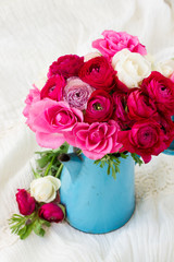 bunch of pink ranunculus flowers