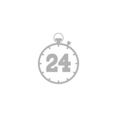 Simple Icon 24 hours Timer sign.