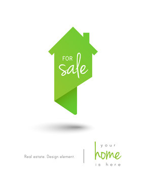 Real estate house for sale logo as map pin design