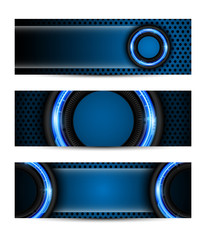set of vector abstract technology concept banner