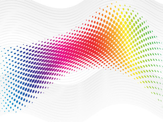 Rainbow halftone abstract wave with blend