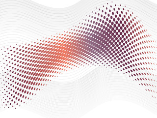 Purple orange halftone abstract wave with blend