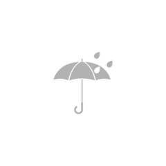 Simple icon umbrella and rain.