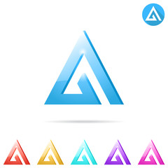 Delta letter logo template with color variations