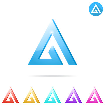 Delta letter logo template with color variations