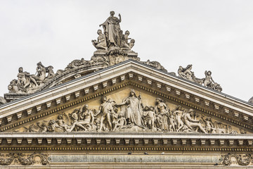 Obraz premium Famous building: Stock Exchange in Brussels, Belgium.