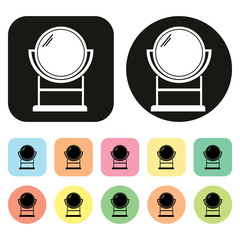 Mirror icon. Hand mirror icon. Beauty icon