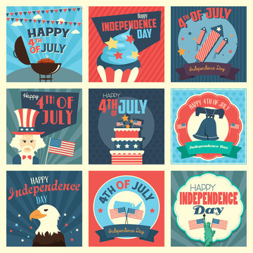 Fourth of July icons