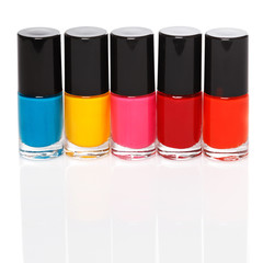Obraz premium Bottles with a colorful nail polish