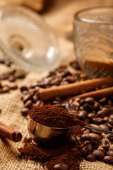 Scoop with a milled coffee