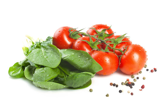 Spinach and tomatoes.