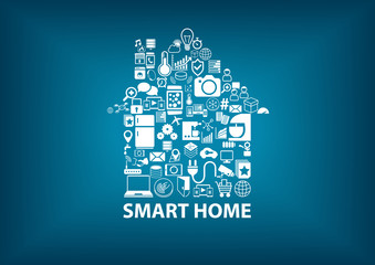 Smart Home vector illustration background with house