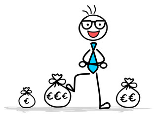 Strichmännchen Geldsäcke