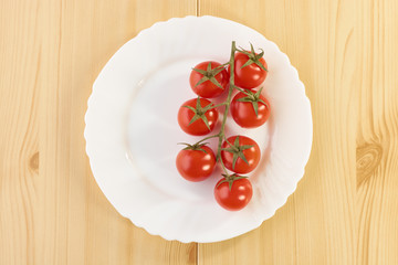 Cherry tomatoes on the branch