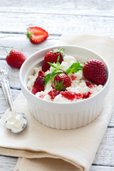Strawberries and cottage cheese