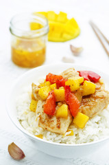 mango chicken stir fry with rice