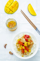 mango chicken stir fry with rice